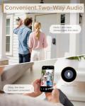 Keyless Entry Deadbolt - WiFi Video Smart Lock with Camera, 5-in-1 (Camera+Doorbell+Fingerprint+Keypad), App Control, Two-Way Audio, Waterproof, Easy Installation