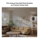 Aqara Smart Doorbell Camera G410 with Chime, 2K, HomeKit Secure Video, 2-Way Audio, Built-in Matter Hub, Wireless/Wired, Supports Apple Home, Alexa, Google, Home Assistant, 2.4G/5GHz Wi-Fi, Black