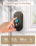 Keyless Entry Deadbolt - WiFi Video Smart Lock with Camera, 5-in-1 (Camera+Doorbell+Fingerprint+Keypad), App Control, Two-Way Audio, Waterproof, Easy Installation