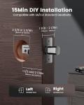 Lockzo Smart Lock with Camera, 6-in-1 WiFi Doorbell Keyless Entry Door Lock, Deadbolt Lock for Front Door, Fingerprint, Keypad Code, App Control, IP65 Waterproof, BHMA, Support Alexa&Google Assistant