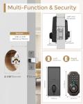 Keyless Entry Deadbolt - WiFi Video Smart Lock with Camera, 5-in-1 (Camera+Doorbell+Fingerprint+Keypad), App Control, Two-Way Audio, Waterproof, Easy Installation