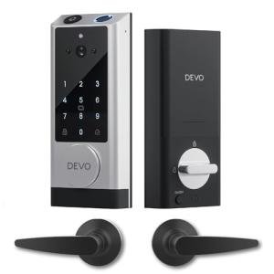 Devo G1 Video Smart Lock with Camera&Doorbell, 6-in-1 Keyless Entry Door Lock Deadbolt with Handle Set, App Remote, Fingerprint ID, Auto Locks, Built-in Wi-Fi Smart Deadbolt for Front Door