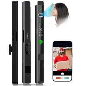 wecome Smart Door Lock with 3D Face Recognition, WiFi Door Locks with Camera, Video Doorbell, Fingerprint, Passcodes, IC Card, Keyless Smart Mortise Lock for front door, Mobile APP