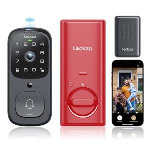 Video Smart Lock with Doorbell, 6 in 1 Keyless Entry Door Lock, Built-in WiFi Camera, Fingerprint, Auto Lock