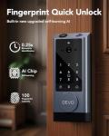 Devo G1 Video Smart Lock with Camera&Doorbell, 6-in-1 Keyless Entry Door Lock Deadbolt with Handle Set, App Remote, Fingerprint ID, Auto Locks, Built-in Wi-Fi Smart Deadbolt for Front Door