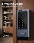 Devo G1 Video Smart Lock with Camera&Doorbell, 6-in-1 Keyless Entry Door Lock Deadbolt with Handle Set, App Remote, Fingerprint ID, Auto Locks, Built-in Wi-Fi Smart Deadbolt for Front Door