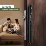 wecome Smart Door Lock with 3D Face Recognition, WiFi Door Locks with Camera, Video Doorbell, Fingerprint, Passcodes, IC Card, Keyless Smart Mortise Lock for front door, Mobile APP