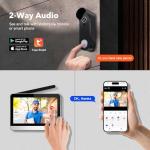 Bvavo Wireless Doorbell Camera with Monitor Video Door Phone Intercom System 1080P 7'' Touch Screen Two-Way Audio Smart Door Bell with Chime, Night Vision, Motion Detection, No Monthly Fees