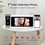 ANJIELO SMART 1080P HD Video Intercom System,WiFi Video Doorbell Camera with 2PC 7 inch Monitor,Wired Doorbell Support Two-Way Audio,Remote Unlock, PIR Motion Detection,Night Vision
