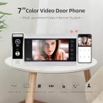 ANJIELO SMART 1080P HD Video Intercom System,WiFi Video Doorbell Camera with 2PC 7 inch Monitor,Wired Doorbell Support Two-Way Audio,Remote Unlock, PIR Motion Detection,Night Vision