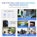 Blackview Video Smart Lock SE80, 3-in-1 3.5K Door Camera+Doorbell+Fingerprint Keyless Entry Door Lock, Smart Wi-Fi Deadbolt for Front Door, App Remote Control, No Monthly Fee, 32GB Local Storage