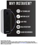 InstaView Video Doorbell Camera with Super Accurate AI Motion Detector, Lag Free, Cloud Storage, Weatherproof, Wired, 1080p Security Camera Doorbell for Home Security Surveillance
