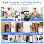 Blackview Video Smart Lock SE80, 3-in-1 3.5K Door Camera+Doorbell+Fingerprint Keyless Entry Door Lock, Smart Wi-Fi Deadbolt for Front Door, App Remote Control, No Monthly Fee, 32GB Local Storage