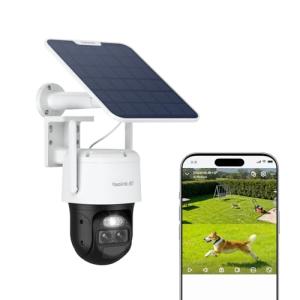 REOLINK TrackMix+Solar Panel, 4K Solar Security Cameras Outdoor with Auto Tracking, 360° Pan Tilt, 8X Hybrid Zoom, Color Night Vision, Smart AI Detection, No Subscriptions, Home Hub Compatible