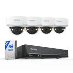 Reolink 12MP 8CH PoE Security Camera System with IK10 Vandalproof, 4pcs Dome PoE Cams Outdoor, Spotlights Color Night Vision, Built-in 2TB HDD, Smart AI Detection, Two-Way Talk, RLK8-1200V4