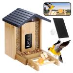 Akasumer Bird Feeder, 5MP Solar-powered Smart Bird Feeder with Camera, AI Identifies Birds 10000, 2.4GHz, Color Night Vision, Instant Notification, Easy to Use, 1.5L, Birds Watching Camera for Outdoor