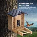 Akasumer Bird Feeder, 5MP Solar-powered Smart Bird Feeder with Camera, AI Identifies Birds 10000, 2.4GHz, Color Night Vision, Instant Notification, Easy to Use, 1.5L, Birds Watching Camera for Outdoor
