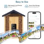 Akasumer Bird Feeder, 5MP Solar-powered Smart Bird Feeder with Camera, AI Identifies Birds 10000, 2.4GHz, Color Night Vision, Instant Notification, Easy to Use, 1.5L, Birds Watching Camera for Outdoor