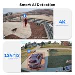 ONWOTE 16 Channel 4K PoE Security Camera System, 16x 8MP 134° Outdoor IP Cameras with Audio, AI Detect Human Vehicle, 16x Cables (Total 1280ft), 16CH Commercial NVR 4TB, Wired CCTV for Businesses