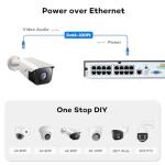 ONWOTE 16 Channel 4K PoE Security Camera System, 16x 8MP 134° Outdoor IP Cameras with Audio, AI Detect Human Vehicle, 16x Cables (Total 1280ft), 16CH Commercial NVR 4TB, Wired CCTV for Businesses
