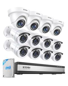 ZOSI 1080p AI Security Camera System with Night Vision