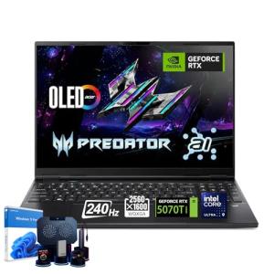 acer Predator Helios Neo 16S AI Gaming Laptop - NVIDIA RTX 5070Ti, 16" OLED 240Hz 2.5k Display, Intel Core Ultra 9 275HX(24-Cores,up to 5.4GHZ), RGB Backlit KB, Win 11 Pro (64GB DDR5+2TB SSD)