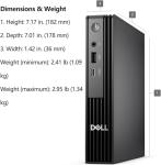 Dell Pro Micro QCM1250 Mini Desktop Computer, New OptiPlex Version AI PC for Business&Home, Intel Core i5-14500T, 32GB DDR5, 1TB PCIe+500GB External SSD, Dual 4K Display Support, USB-C, Win11