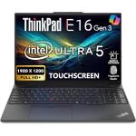 Lenovo ThinkPad E16 Gen 3, 16" FHD+ Display, Intel Ultra 5 225U, 32GB DDR5 RAM, 1TB SSD PCIe, Fingerprint, Backlit Keyboard, WiFi 6E, RJ-45, FHD Webcam, Win 11 Pro, AI Business Laptop - Black