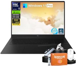 LG Gram Pro 17 2025 Laptop, Intel Core Ultra 9 285H, NVIDIA GeForce RTX 5050 8GB, 17" WQXGA 2.5K 144Hz Anti-Glare 400nits, 32 GB LPDDR5X, 2 TB SSD Gen 4, Wi-Fi 7, Backlit KB, Win 11 Pro, w/Accessories