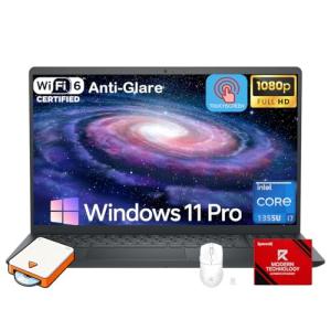 Dell 15 Touchscreen Laptop Computer - Intel 10 Core i7 1355U up to 5 GHz, 15.6" Anti Glare FHD WVA Touch Display, 32GB RAM, 1TB SSD, Windows 11 Pro, Copilot AI, Numeric Keypad, w/Patented Kit