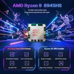 NIMO 17.3 Gaming-Laptop Ryzen 9 8945HS (Beat i9-13900H, Up to 5.2GHz) 16GB RAM, 512GB SSD, Radeon 780M, PD 100W Type-C AI-Enhanced for Copilot VR Ready, Backlit Keyboard, Fingerprint