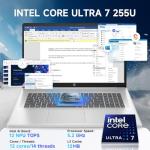 HP 17.3 Touchscreen Laptop Computer - Intel 12-Core Ultra 7 255U, 32GB DDR5, 1TB SSD, Windows 11 Pro, Wi-Fi 6, BT 5.4, Built-in AI(12 Tops), Backlit KB, Copilot, HP Laptop for Business