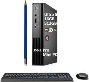 Dell Pro Micro AI PC (Next Gen OptiPlex 7020 7000 MFF), Intel 14-Core Ultra 5 235T (> i7-13700), 16GB DDR5, 512GB SSD, QCM1250 Mini Tiny Business Desktop, Wi-Fi, RJ-45, Bluetooth, 2X DP, Win 11 Pro