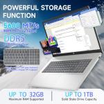 HP 17.3 Touchscreen Laptop Computer - Intel 12-Core Ultra 7 255U, 32GB DDR5, 1TB SSD, Windows 11 Pro, Wi-Fi 6, BT 5.4, Built-in AI(12 Tops), Backlit KB, Copilot, HP Laptop for Business