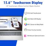 HP 15.6 Touchscreen Laptop Computer, Intel 13th Gen Core i3, 15.6'' Touchscreen Anti-Glare Display, AI Copilot, Wi-Fi 6, Fast Charge, HD Camera, Windows 11 Pro, Bluetooth 5.3 (16GB RAM | 512GB SSD)