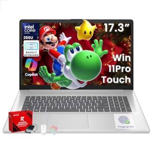 HP 17.3" Touchscreen Business Laptop - Intel Ultra 7 255U(up to 5.2 GHz), Ai Copilot, 17.3" Anti-Glare HD+, Backlit KB, Fingerprint, Win 11 Pro, Wi-Fi 6, w/Accessory(16GB DDR5 RAM, 1TB SSD)