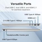 HP OmniBook 5 16" 2K IPS Touchscreen Laptop | Intel Core Ultra 7 255U | Backlit Keyboard | Up to 19.25H Battery Life | 16GB DDR5 RAM | 2TB SSD | Windows 11 | Fast Wi-Fi 6 & FHD Webcam | Copilot AI