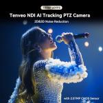 Tenveo NDI PTZ Camera, AI Humanoid & Face Auto-Tracking, 20X Optical Zoom, 3G-SDI/HDMI/USB3.0/LAN(PoE) Live Streaming with Tally Light & IP Display, for Live Streaming Video Production Church Worship