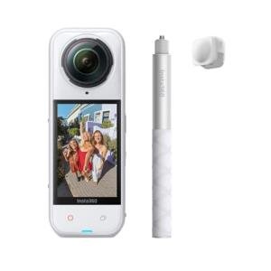 Insta360 X5 Get-Set Bundle Satin White - Waterproof 8K 360° Action Camera, Leading Low Light, Invisible Selfie Stick Effect, Rugged and Replaceable Lens, 3-Hour Battery, Built-in Wind Guard