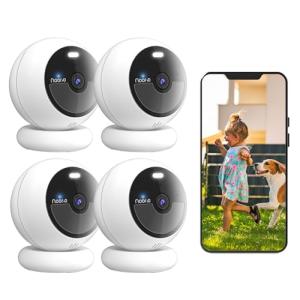 Noorio Security Cameras Wireless Outdoor Magnetic, 4-Pack Easy Install Battery Powered Wireless Cameras for Home Security, 1080P AI Motion Detection, Free Local Storage, No Monthly Fee