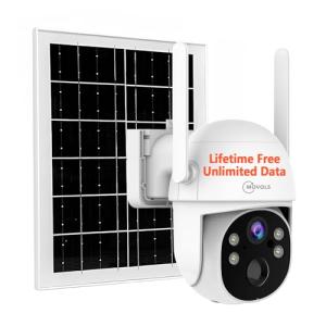 Lifetime-Free-Data 4G-LTE-Cellular Solar-Security-Camera Wireless Outdoor: No Monthly Fees Unlimited Data 2K Surveillance PTZ Camera for No WiFi Remote Monitoring, Built-in VSIM Card, TF Card Storage