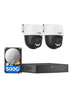 Hiseeu 6MP PoE Secuirty Camera System,with 2PCS 5MP PoE Wired Security Cameras Outdoor&Indoor,2-Way Audio,Color Night Vision,Remote Access,500GB HDD for Home Surveillance