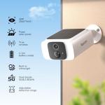 Raycom 4Pack Solar Security Cameras Wireless Outdoor, 5G WiFi Surveillance Outdoor Cameras for Home Security with AI Motion Detection & Siren,Color Night Vision, 2-Way Talk, IP66 Waterproof,Cloud/SD