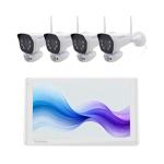 CasaCam GuardianCam Pro | 8-Channel Wireless Security Camera System, 10.1” Touchscreen Monitor and 4 X 2K Outdoor Floodlight Cameras | AC Powered, Free App, 64GB Micro SD Card. Model VS6104-64.