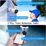 OOSSXX Solar Powered Battery 100% Wire-Free & 2-Way Audio Solar Outdoor Wireless Security Camera System 4MP 2-Antennas Enhance WiFi Home Video Surveillance System
