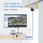 PANOOB 4K PoE Security Camera System, 8X 8MP Outdoor Indoor Dome Cameras, AI Human/Vehicle Detection, Built-in Mic, Remote Access, 4K 8CH NVR with 2TB HDD, PD93A0808-8M-1