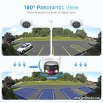 VALUCAM Dual-Lens 4K (8MP) TiOC Outdoor POE Camera - 2 x 4MP Duo 180° Panoramic Wide Angle AI Turret IP Camera, Dual Color Night, DMSS, Active Detterence, 2-Way Audio, Human/Vehicle Detection