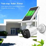 OOSSXX Solar Powered Battery 100% Wire-Free & 2-Way Audio Solar Outdoor Wireless Security Camera System 4MP 2-Antennas Enhance WiFi Home Video Surveillance System