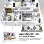 Recmoment Wireless Security Camera System with 7" Touchscreen Monitor & 2PCS 4MP Security Cameras,Indoor Outdoor Camera 2-Way Audio,Color Night Vision,Motion Detection