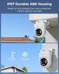 Hiseeu 3K 360°View PTZ Wired Security Camera System with Color Night Vision,Audio,4ch 5MP DVR,2PCS Cameras,500G HDD,Person/Vehicle Detection,Home CCTV Camera System